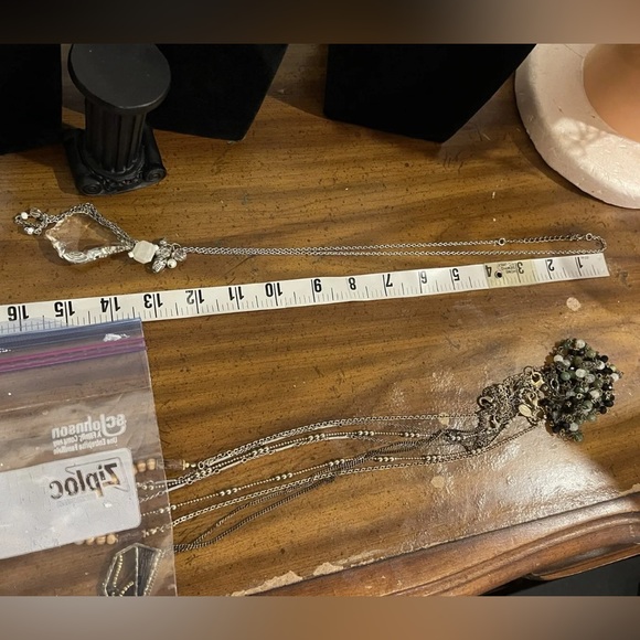 Maple Leaf Chandelier Crystal Glass Prism Necklace Multi Faceted 26 Inch - Picture 5 of 6